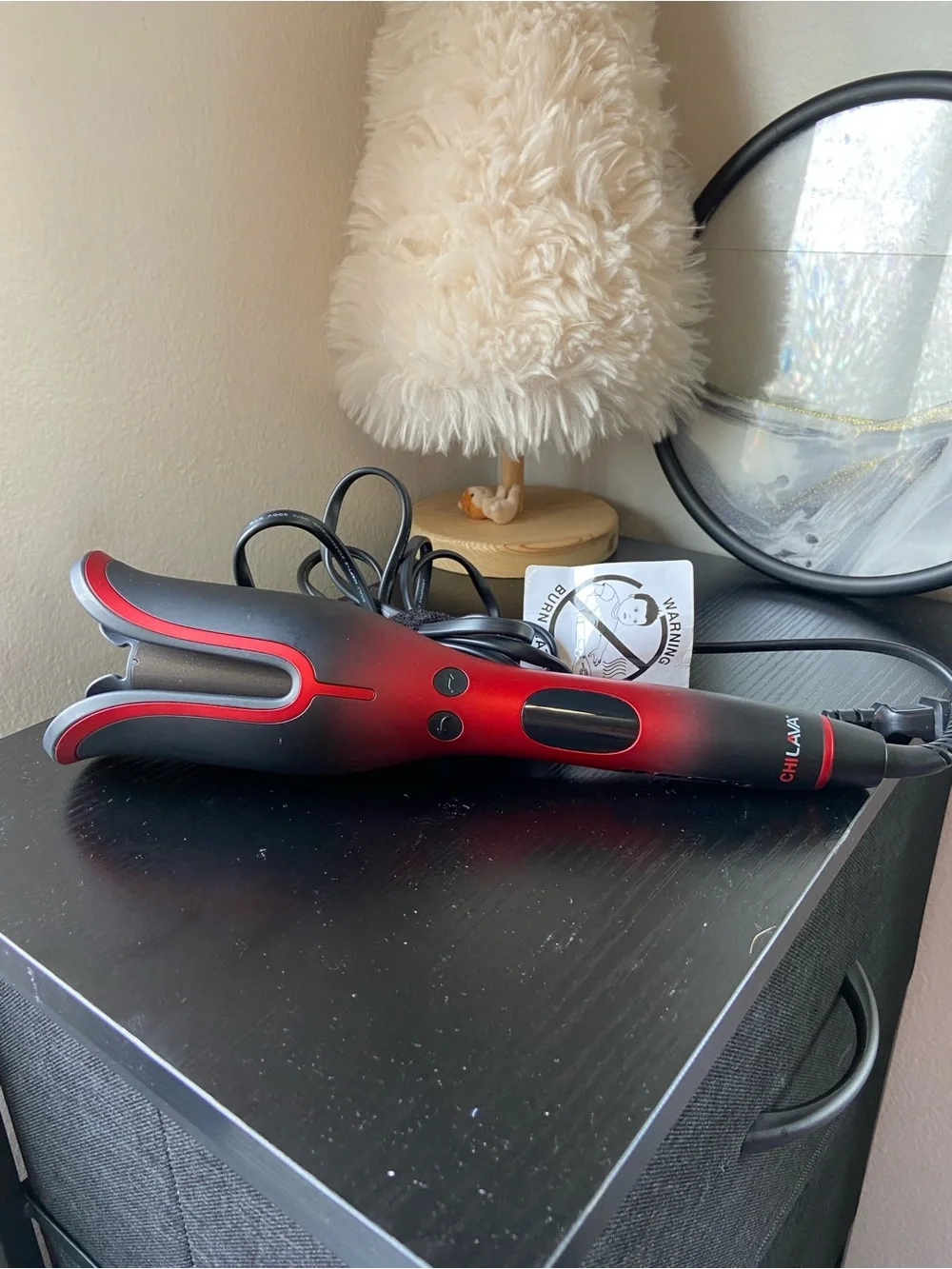 CHI Lava Spin N Curl Professional Automatic Curling Iron Hair Styler Red Tested